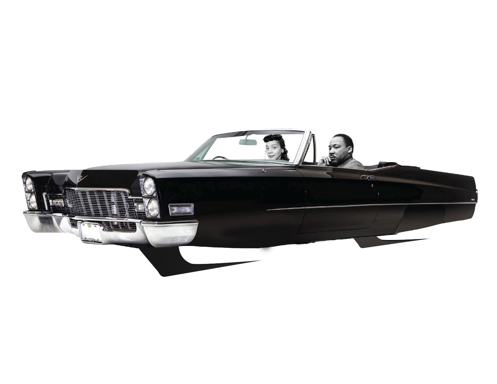 Cadillac floating in space